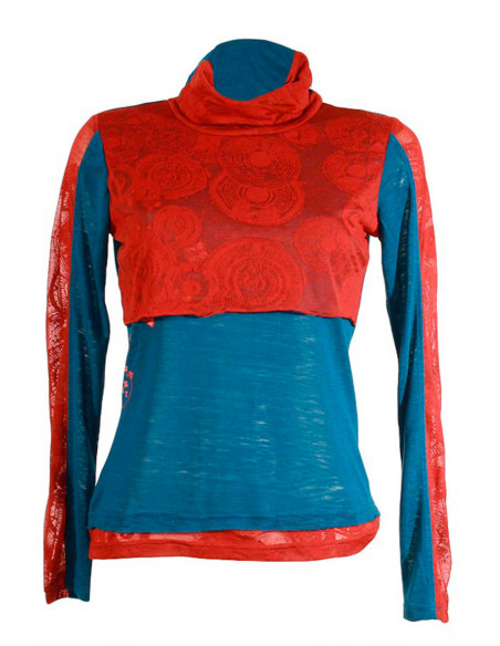 T-shirt manches longues col roulé