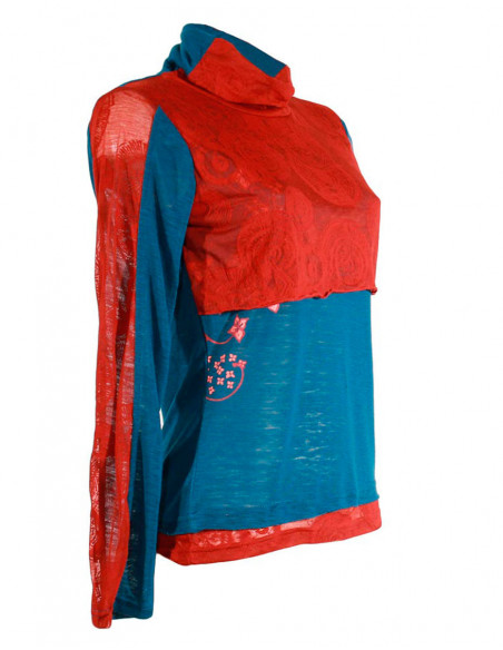 T-shirt manches longues col roulé