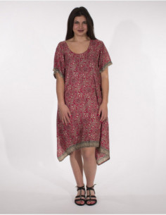 Dos de robe de plage pour femme à imprimé baba cool bariolé 2