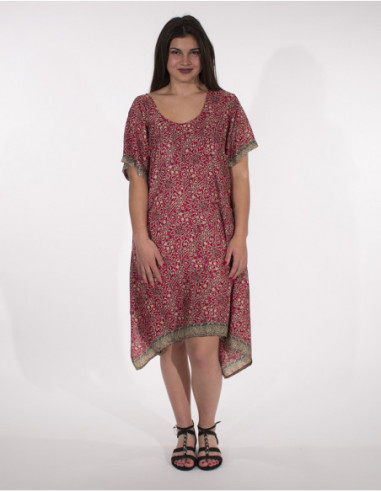 Dos de robe de plage pour femme à imprimé baba cool bariolé