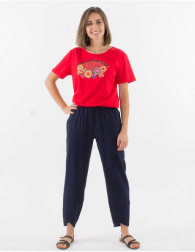 Pantalon élastiqué à la taille