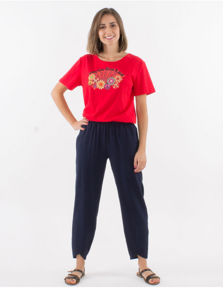 Pantalon élastiqué à la taille