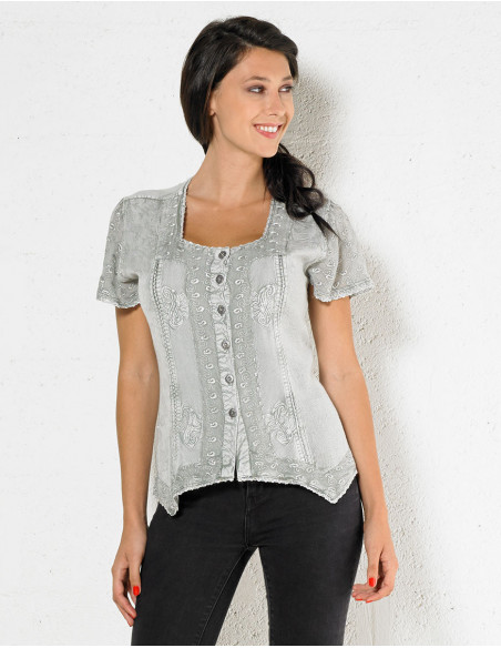 Blouse femme viscose manches courtes sw