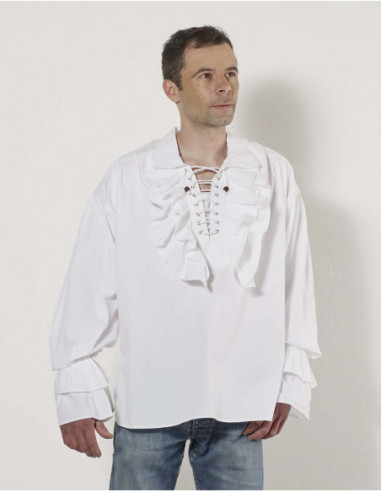 Medieval white musketeer shirt laces