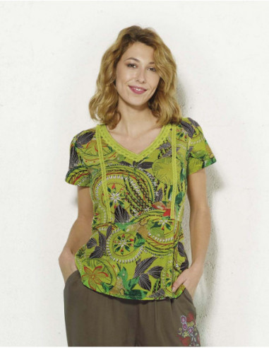 Coloured seashell print top