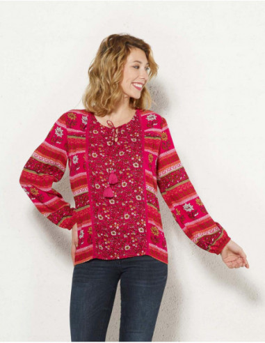 Bohemian long sleeved blouse for women