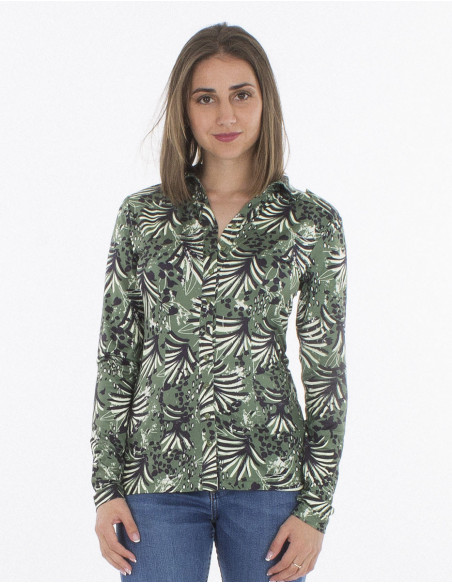 Women's slim-fit blouse original print