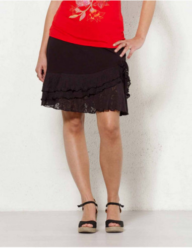 Light black skirt with burn out ruffles