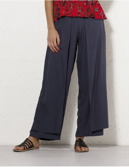 Pantalon femme large uni et confortable