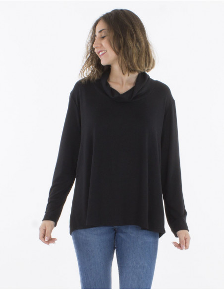 Pull fluide féminin à col tombant