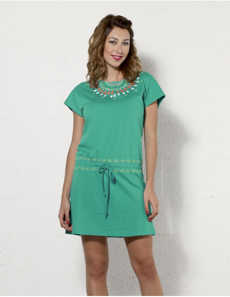 Robe indie à petites manches