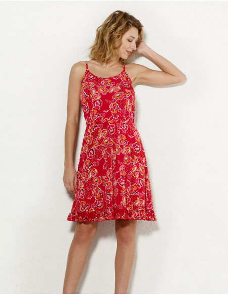 Robe à volant et taille haute