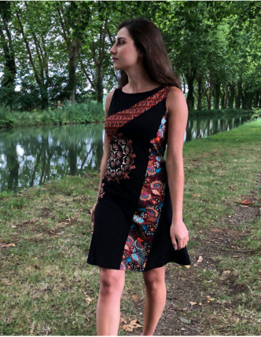 Colorful dress with rosettes