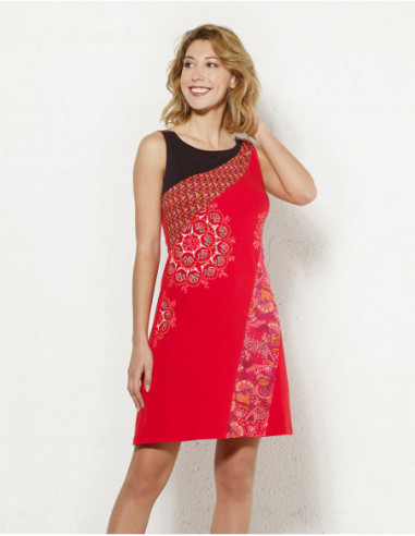 Robe courte élégante et colorée à rosace