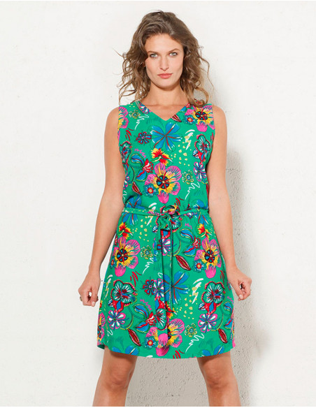 Dress with beautiful coloured flowers