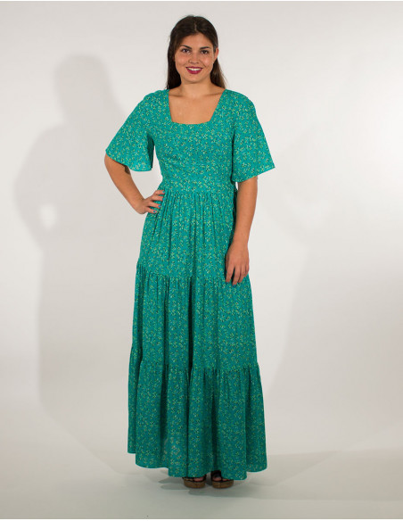 Robe longue avec manches courtes