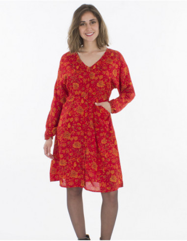 Knee length buttoned dress