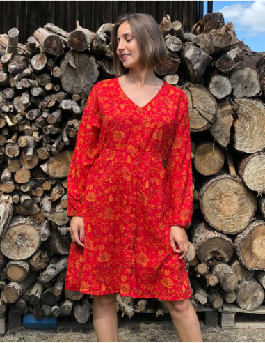 Robe boutonnée longueur genoux