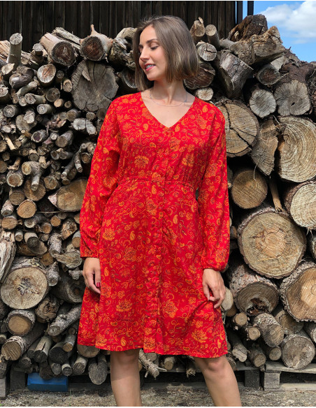 Knee length buttoned dress