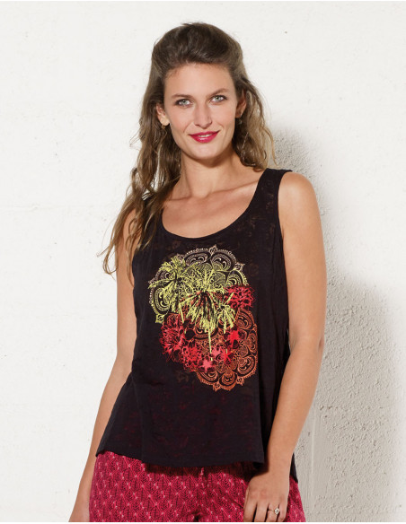 Transparent and colorful backless top