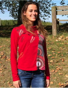 T-shirt rosettes and feathers