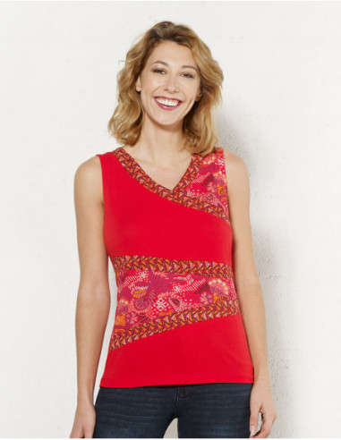 Colorful and ethnic woman tank top