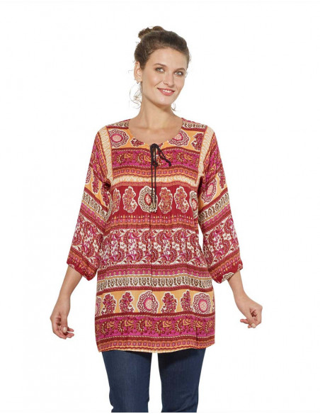 Large blouse with ethnic motifs