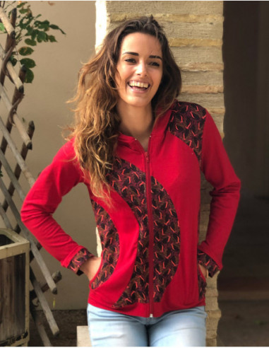 veste élégante bicolore tendance à zip