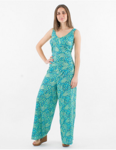 Combi-pantalon loose bohème fleuri