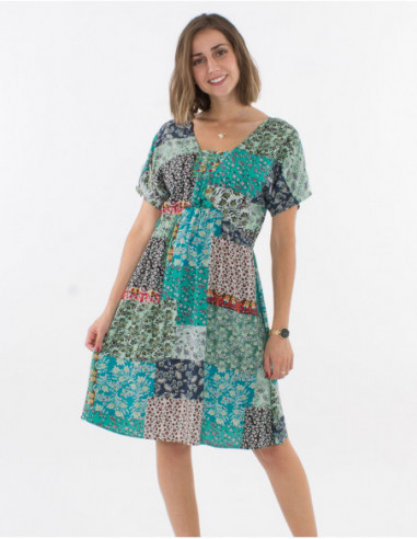 Robe patineuse courte romantique menthe