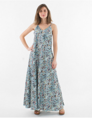 Robe longue romantique à fines bretelles