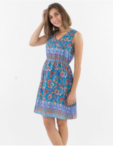 Short boho floral summer dress