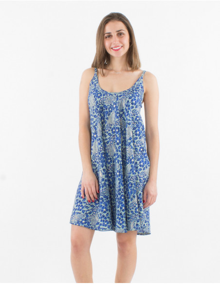 Short floral bohemian trapeze dress