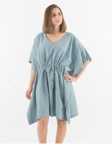 Plain cotton kaftan-style tunic