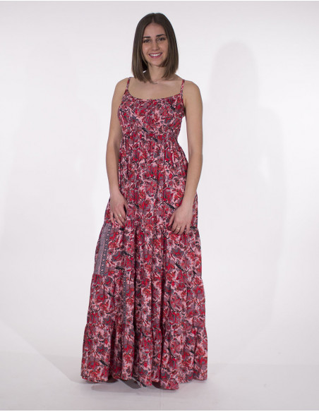 Hippie chic smocked long dress