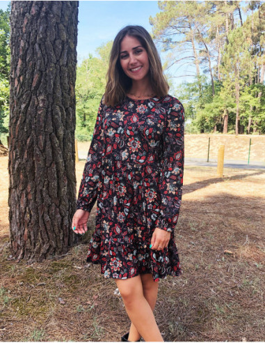 Robe patineuse douce bohème fleurie