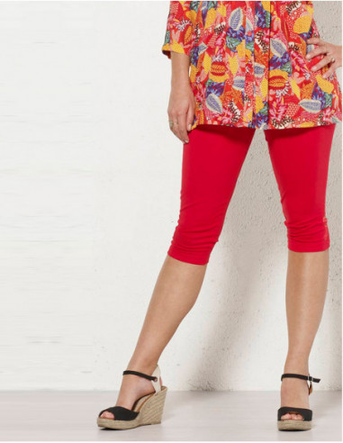 legging blanc basique mi long pour femme