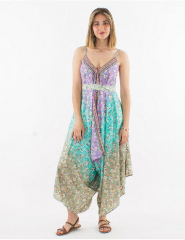 Combi pantalon asymétrique pour l'été 2023 original à motif pastel fleurs