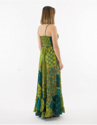Robe longue bohème à bretelles