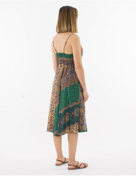 Short flowing dress with baba cool print