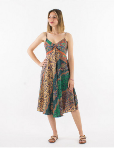 Short flowing dress with baba cool print