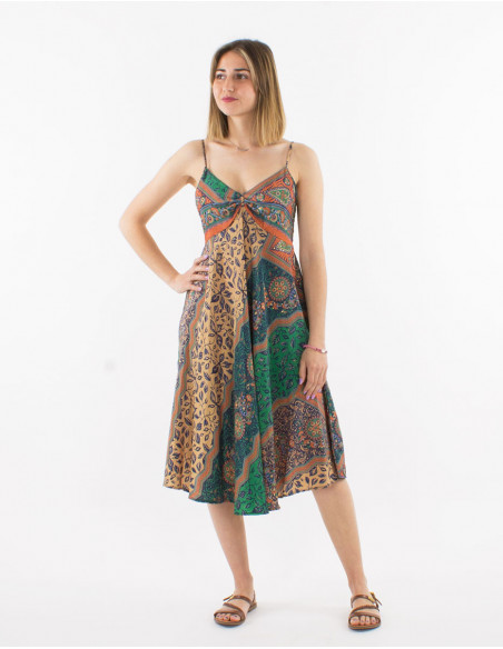 Short flowing dress with baba cool print