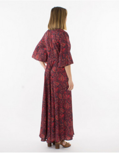Robe longue estivale bohème à ceinture