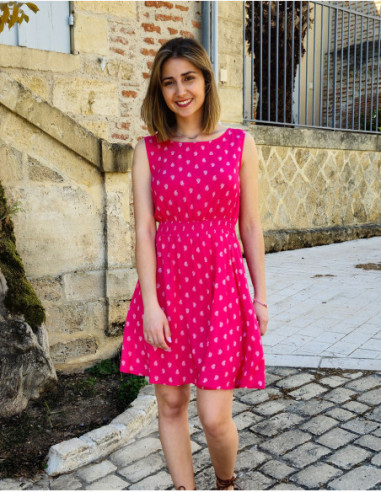 Robe courte viscose à motifs cachemire