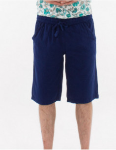 Basic men's summer Bermuda shorts in plain cotton