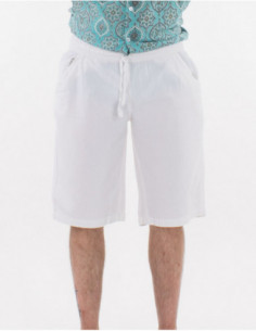 Short bermuda d'été pour homme basique en coton uni 2