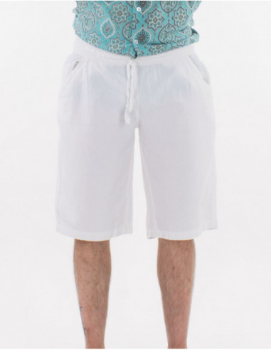 Men's basic plain white cotton shorts