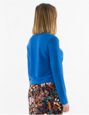 Plain Mottled-Knit Sweater