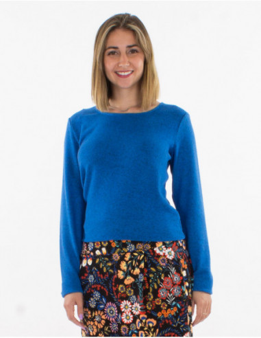 Plain Mottled-Knit Sweater