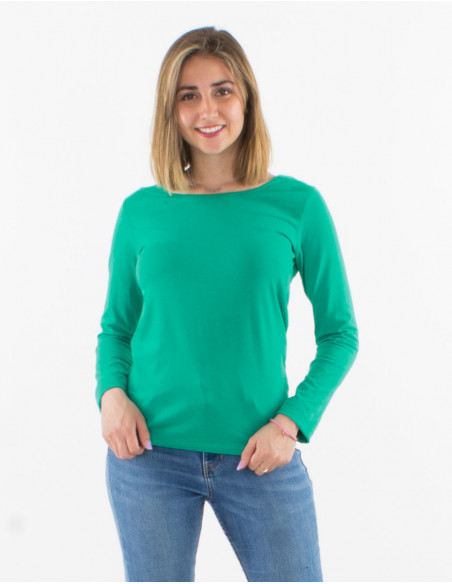 Plain long sleeve cotton t-shirt